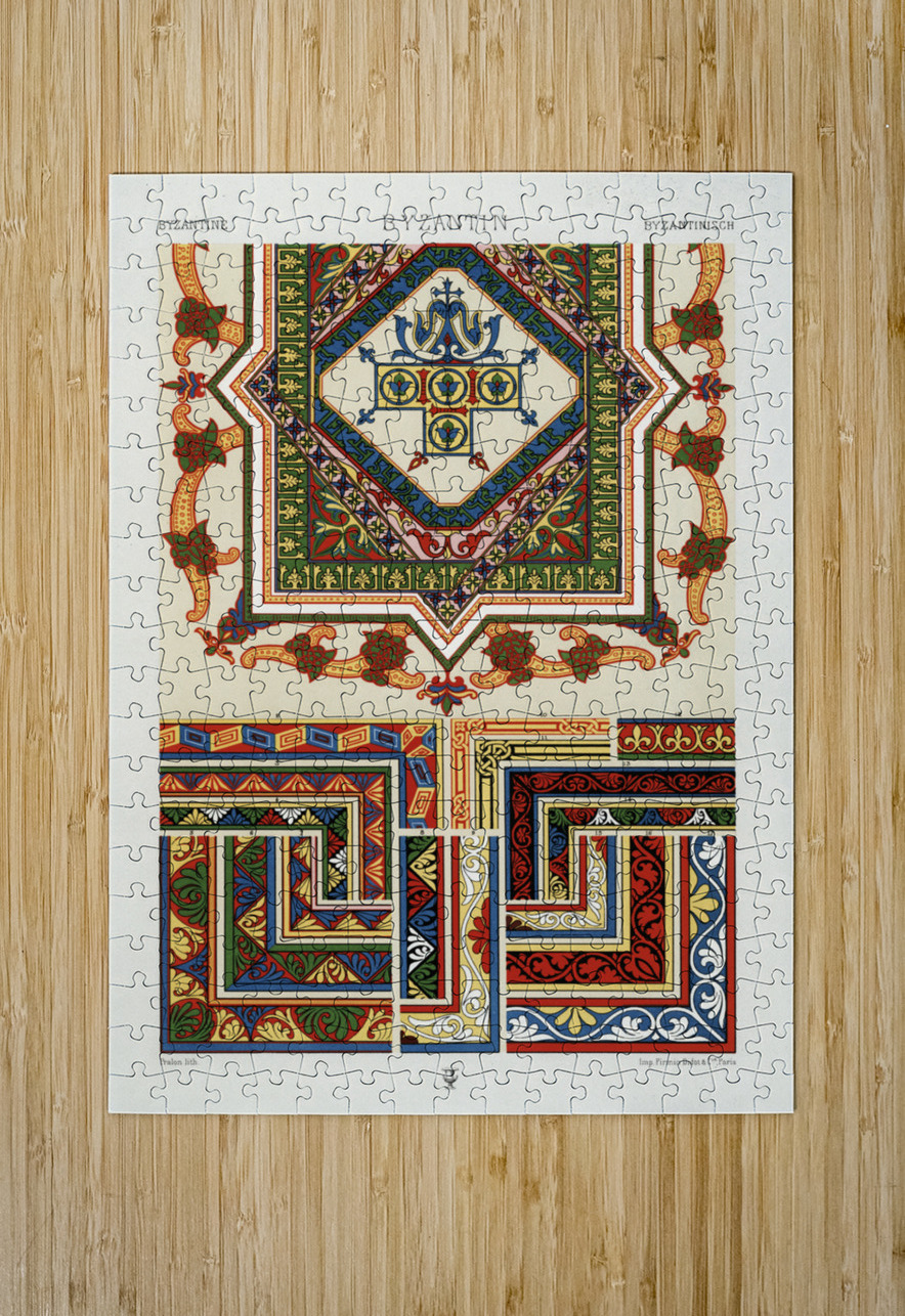 Byzantine pattern. 1888 edition Lornement Polychrome by Albert Racine 1825–1893. IStockHistory com Puzzle printing