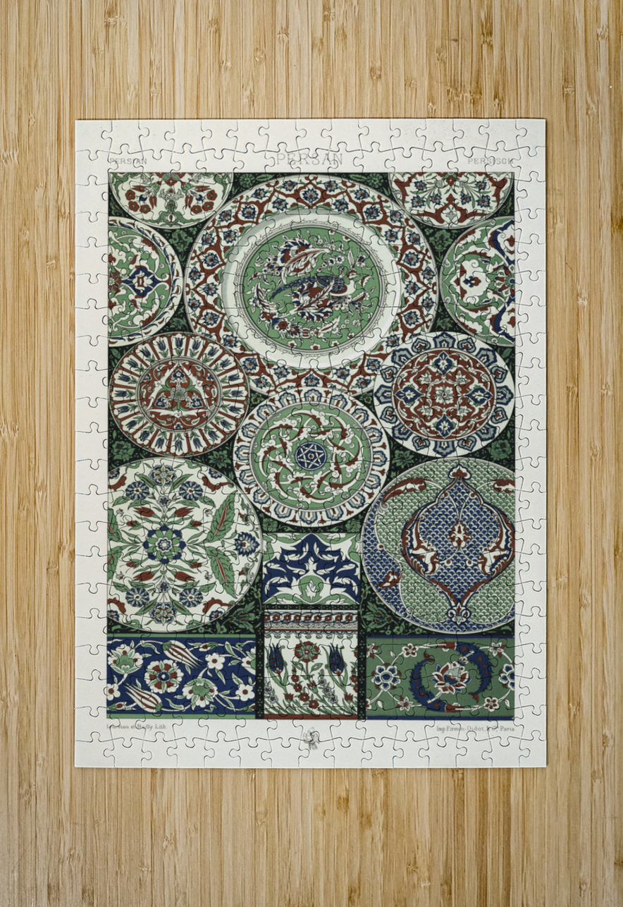 18th Century pattern Lornement Polychrome 1888 by Albert Racinet 1825-1893. 1888 edition. IStockHistory com Puzzle printing