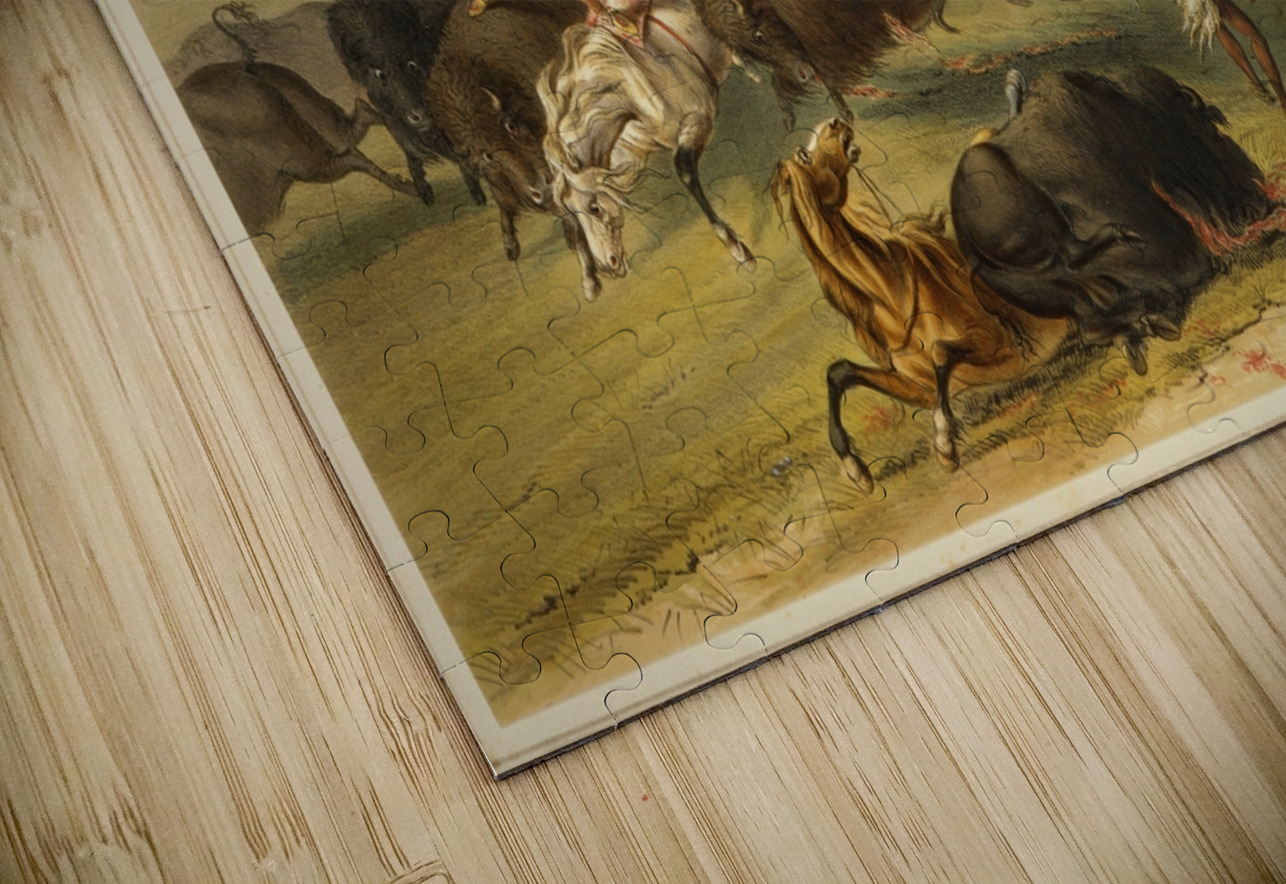 Buffalo Hunt A Numerous Group 1844 IStockHistory com Puzzle