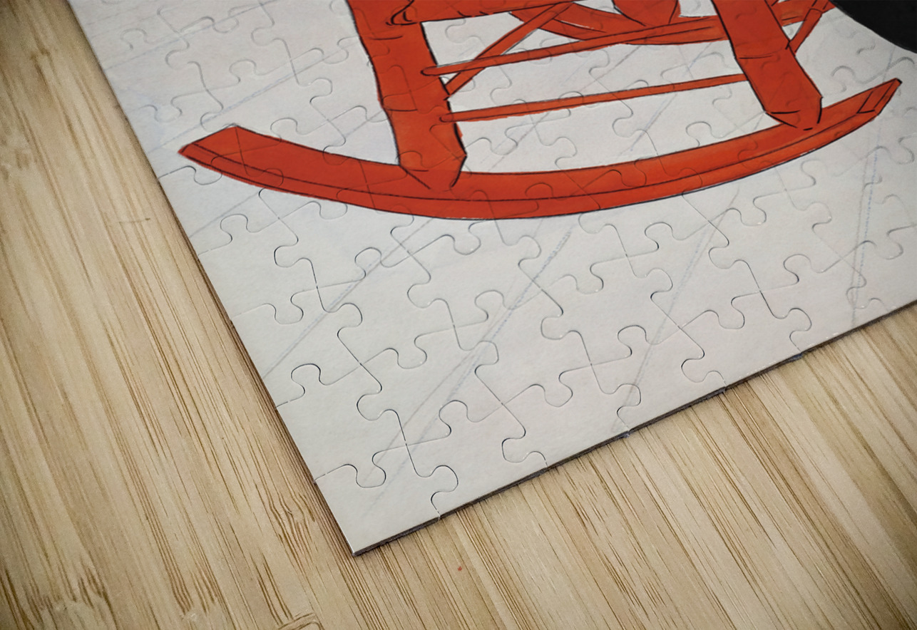 Young Woman Seated in a Red Rocking Chair ca. 1895-1900 by Edward Penfield IStockHistory com Puzzle