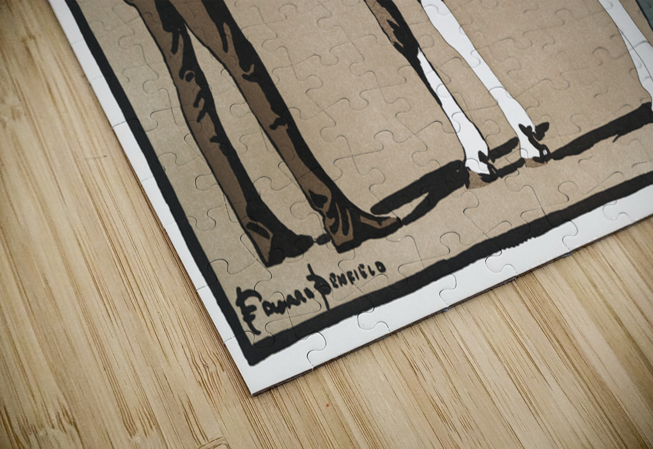 People and horse ca. 1890-1907  by Edward Penfield IStockHistory com Puzzle