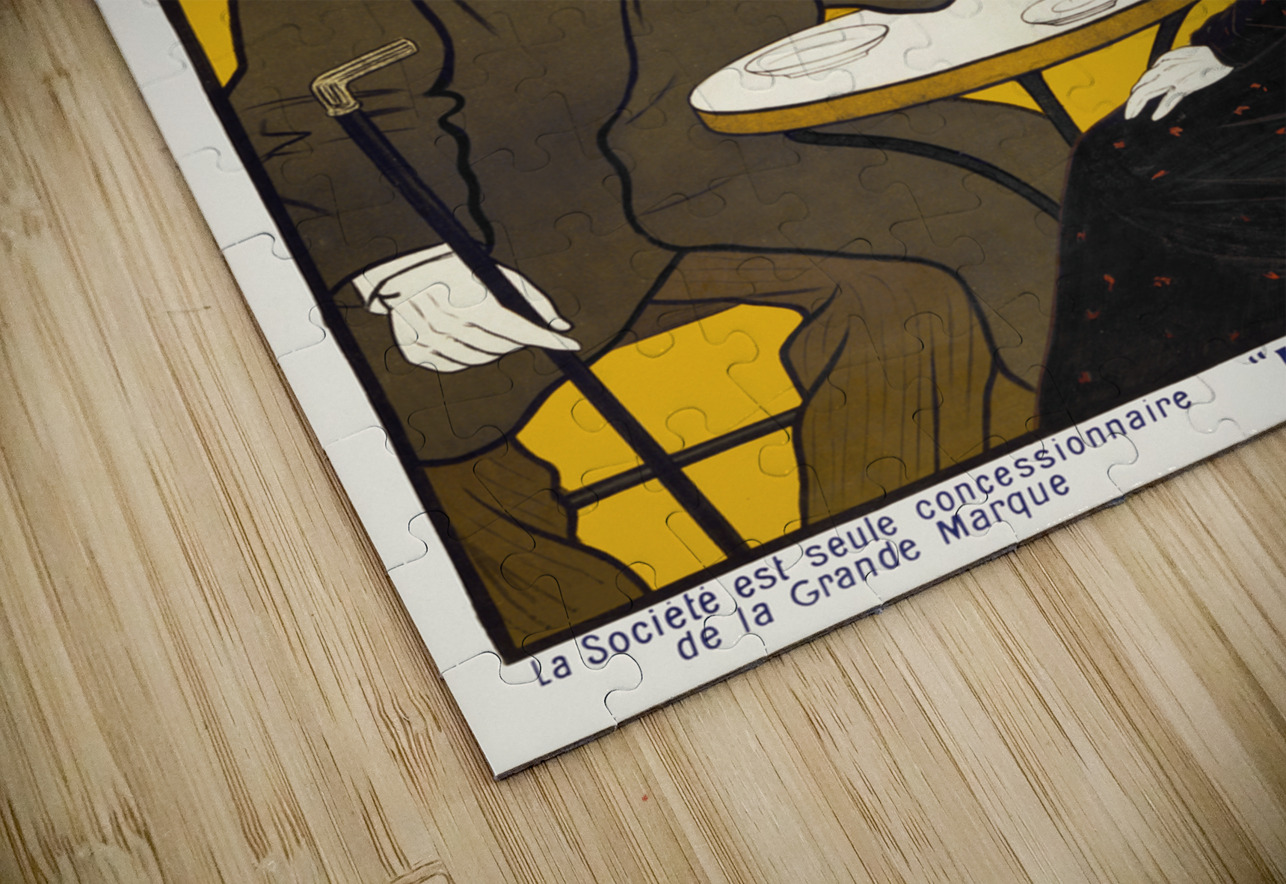 Man and woman at a cafe 1900 by Leonetto Cappiello IStockHistory com Puzzle