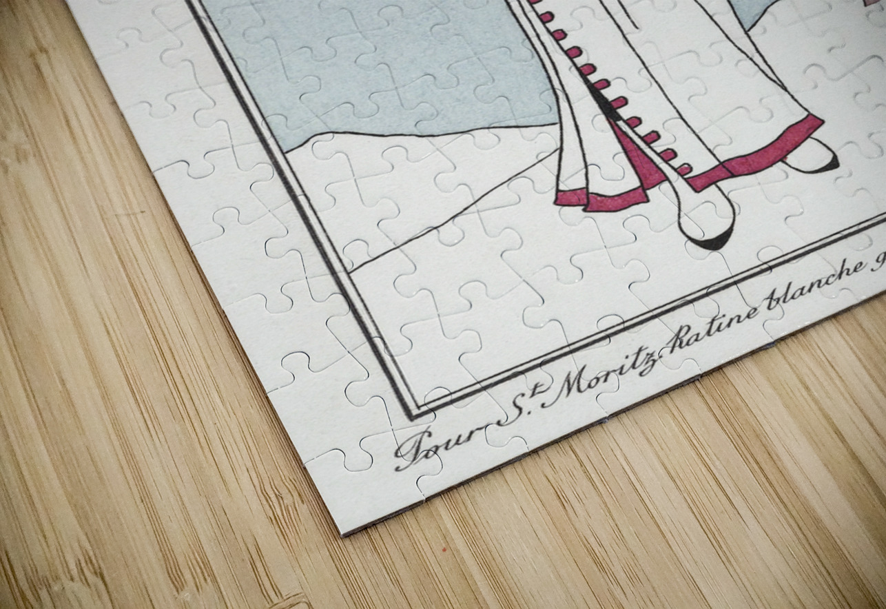 Costumes Parisiens No. 51: Pour St. Moritz from Journal des Dames et des Modes 1913 fashion illustration  by George Barbier.  IStockHistory com Puzzle