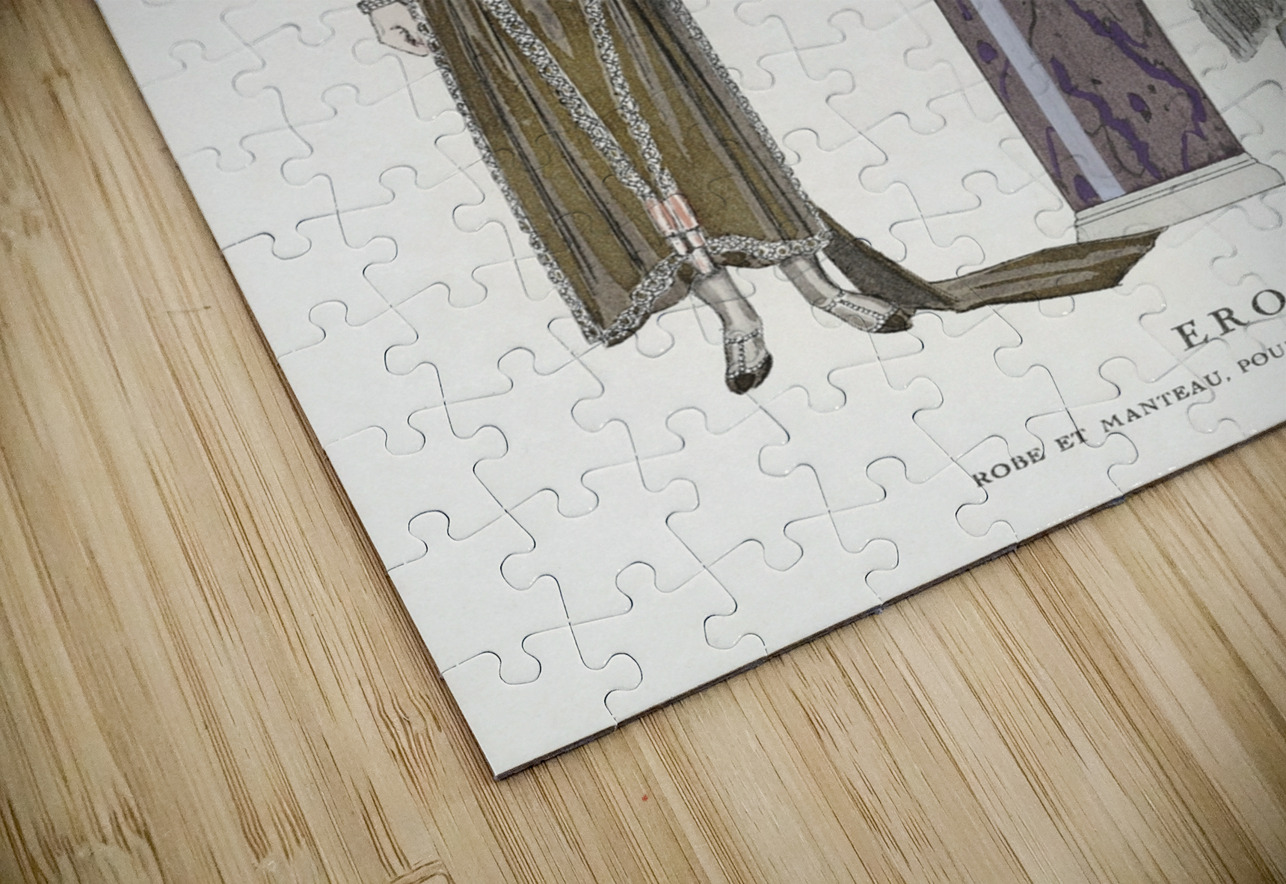 Eros. Robe et manteau pour le soir de Worth 1924 fashion illustration  by George Barbier.  IStockHistory com Puzzle