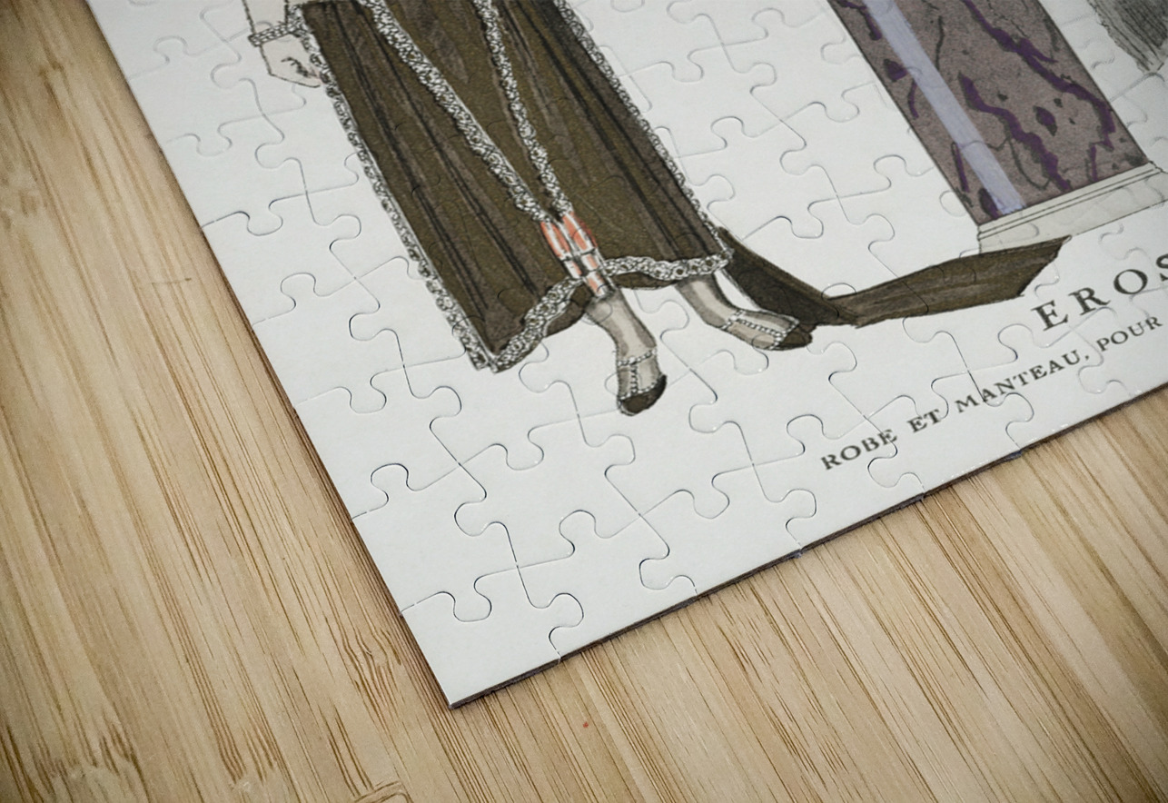 Eros / Robe et manteau pour le soir de Worth from Gazette du Bon Ton No. 9 1924 fashion illustration  by George Barbier.  IStockHistory com Puzzle