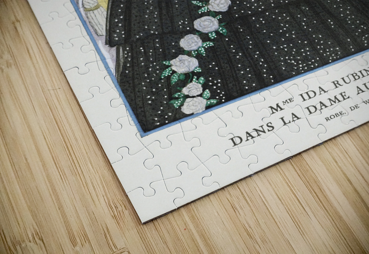 Mme Ida Rubinstein dans la dame aux cam&eacutelias / Robe de Worth from Gazette du Bon Ton. Art- Modes & Frivolit&eacutes No. 5 1923 fashion illustration by George Barbier.  IStockHistory com Puzzle