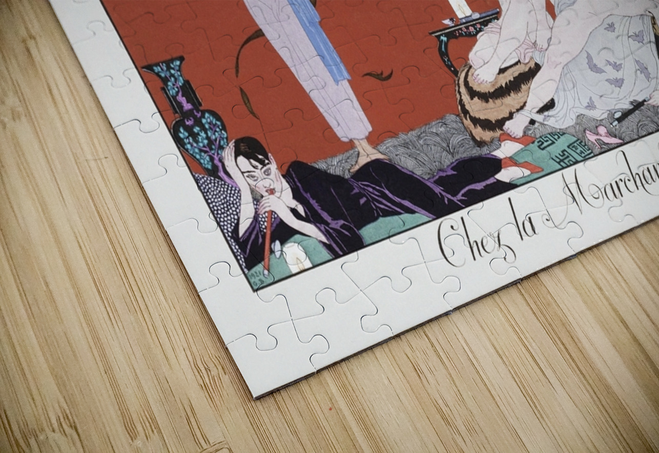 Chez la Marchande de Pavots 1920 fashion illustration  by George Barbier. IStockHistory com Puzzle