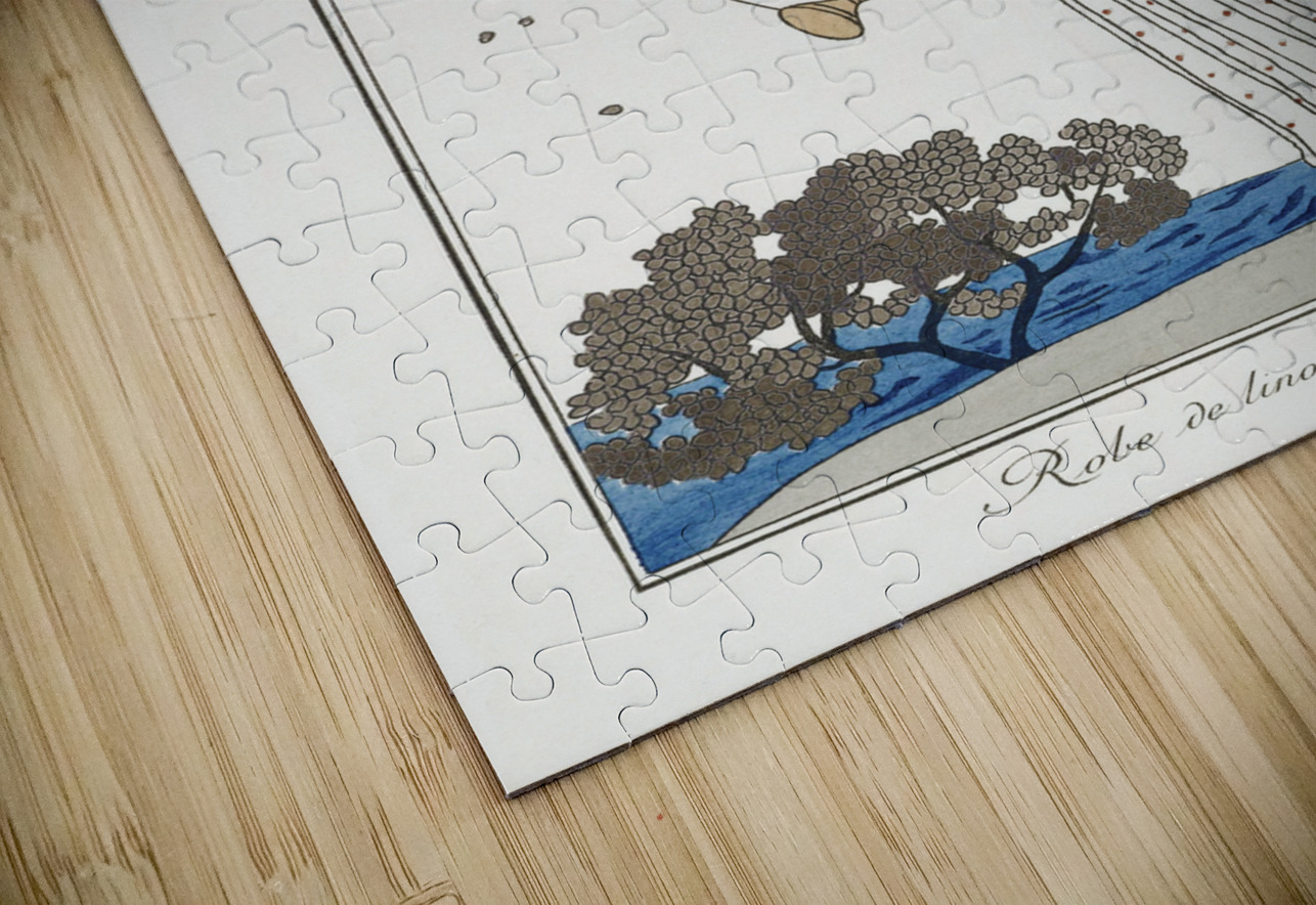 Costumes Parisiens: Robe de linon imprim&eacute from Journal des Dames et des Modes 1913 fashion illustration  by George Barbier.  IStockHistory com Puzzle