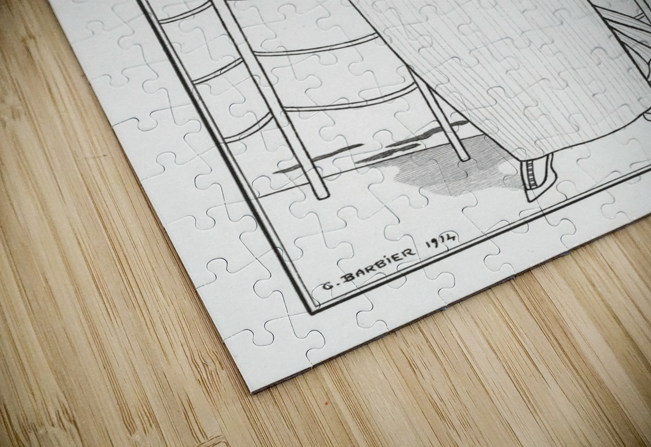 Costumes Parisiens 1914 fashion illustration  by George Barbier.  IStockHistory com Puzzle