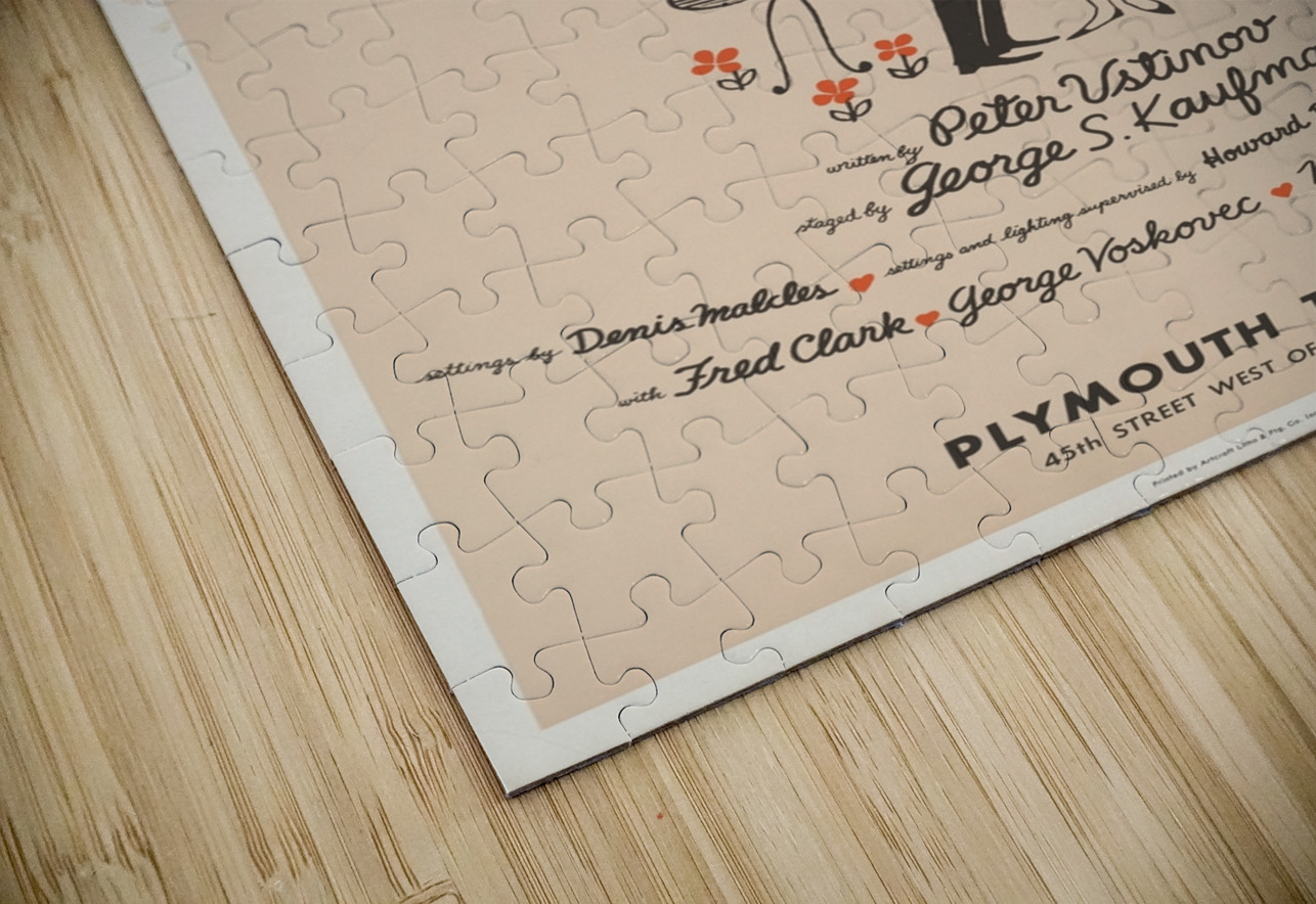 David Merrick presents Peter Ustinov in Romanoff and Juliet a new comedy 1960 Raymond Peynet French 1908 – 1999 Artcraft Lithograph Poster 1905–1970 IStockHistory com Puzzle