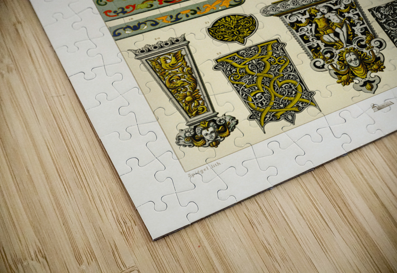 16th Century pattern. 1888 edition Lornement Polychrome by Albert Racine 1825–1893. IStockHistory com Puzzle