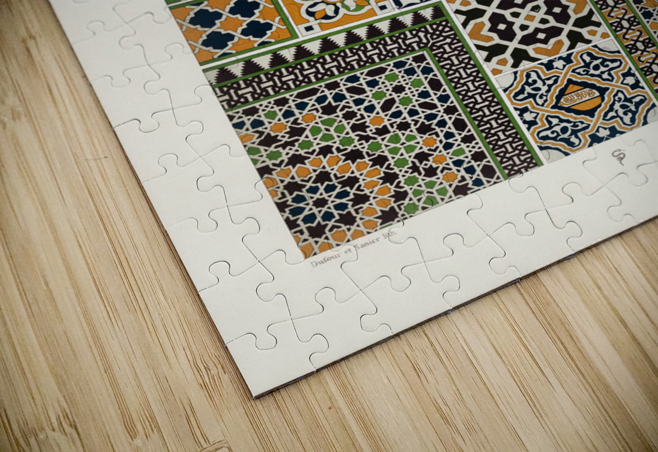 Moresque pattern Lornement Polychrome 1888 by Albert Racinet 1825-1893. 1888 edition. IStockHistory com Puzzle