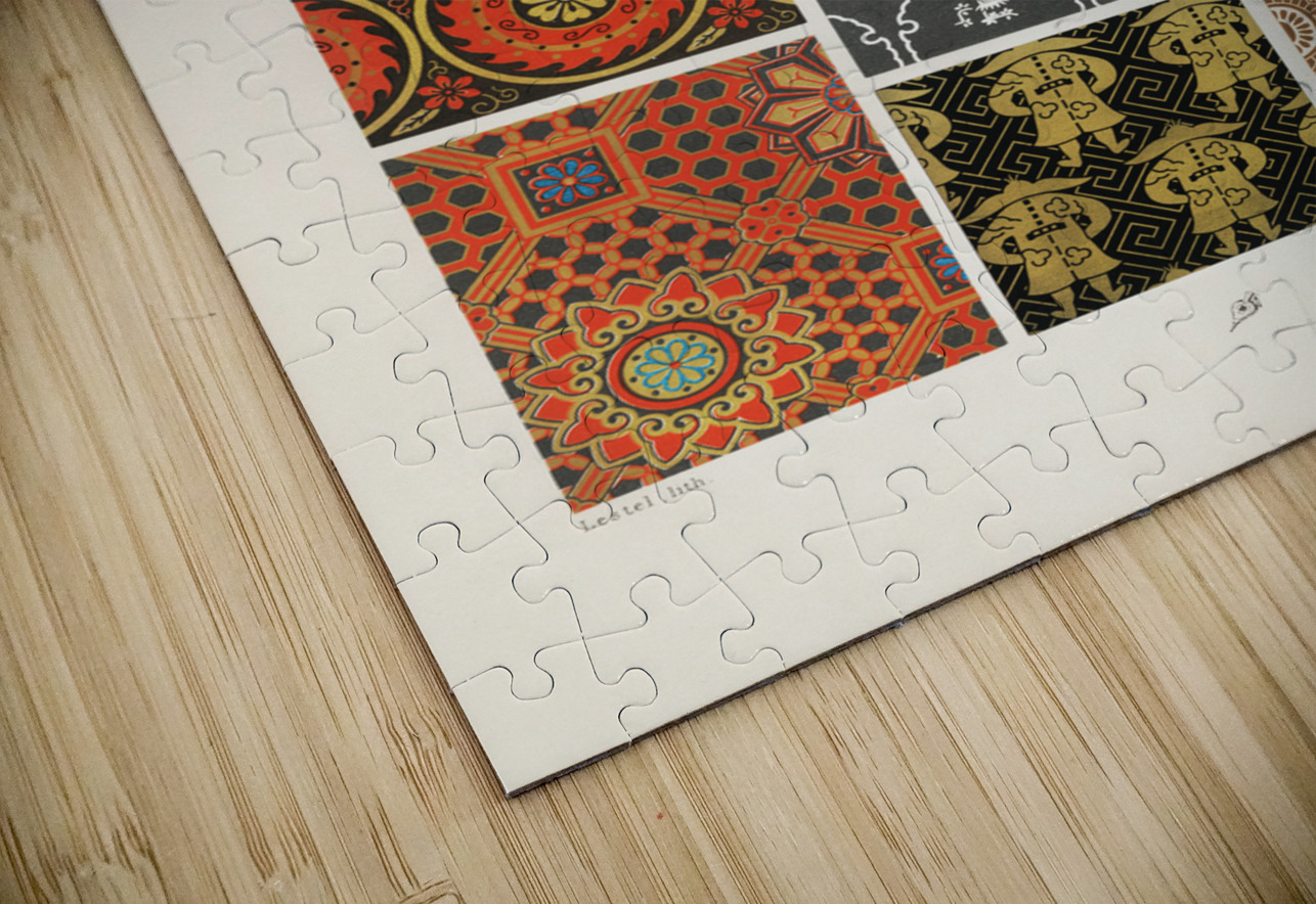 Japanese pattern. 1888 edition Lornement Polychrome by Albert Racine 1825–1893. IStockHistory com Puzzle