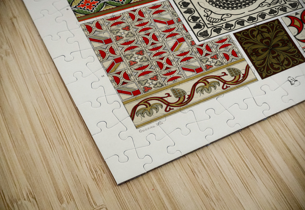 Middle-Ages pattern. 1888 edition Lornement Polychrome by Albert Racine 1825–1893. IStockHistory com Puzzle