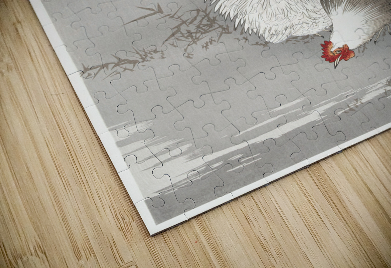 Rooster and chicken 1900 - 1930 by Ohara Koson 1877-1945. IStockHistory com Puzzle