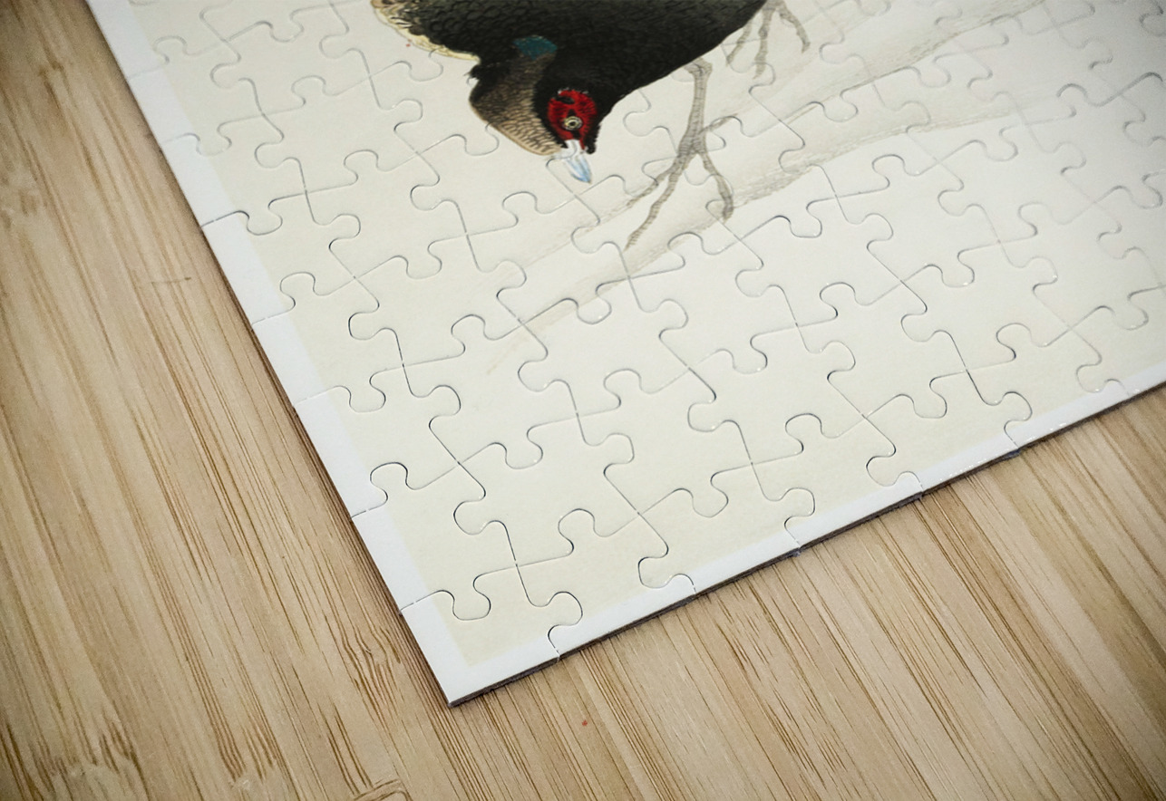 Pheasant couple in the snow 1900 - 1945 by Ohara Koson 1877-1945. IStockHistory com Puzzle