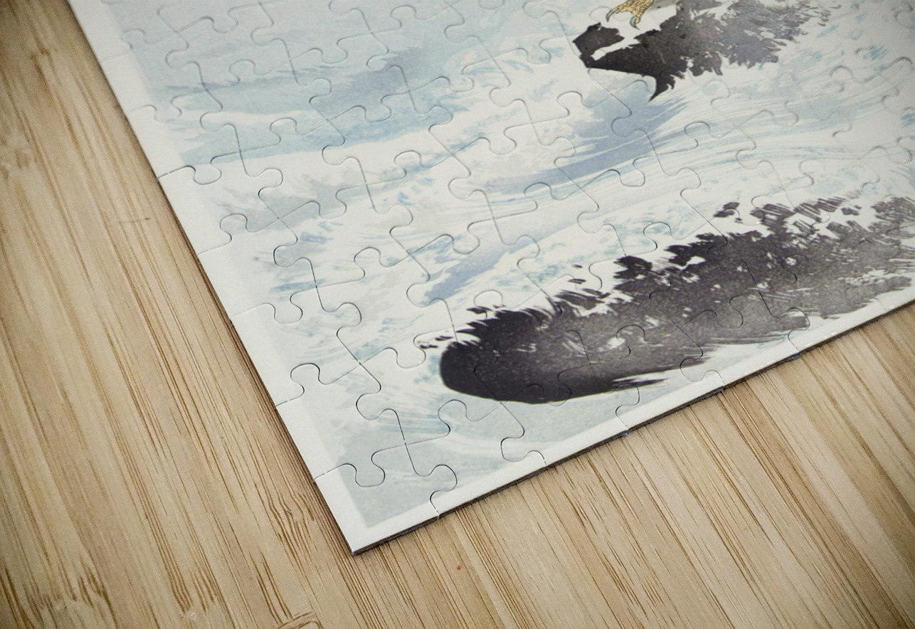 Red mask cormorant on rock 1900 - 1936 by Ohara Koson 1877-1945. IStockHistory com Puzzle