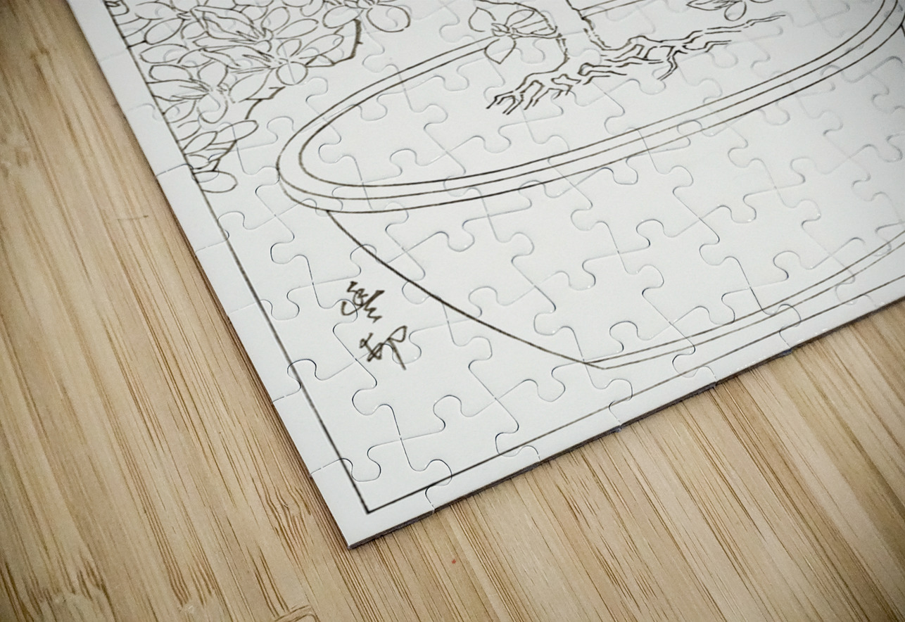 Blooming azalea in pot 1920 - 1930 by Ohara Koson 1877-1945. IStockHistory com Puzzle