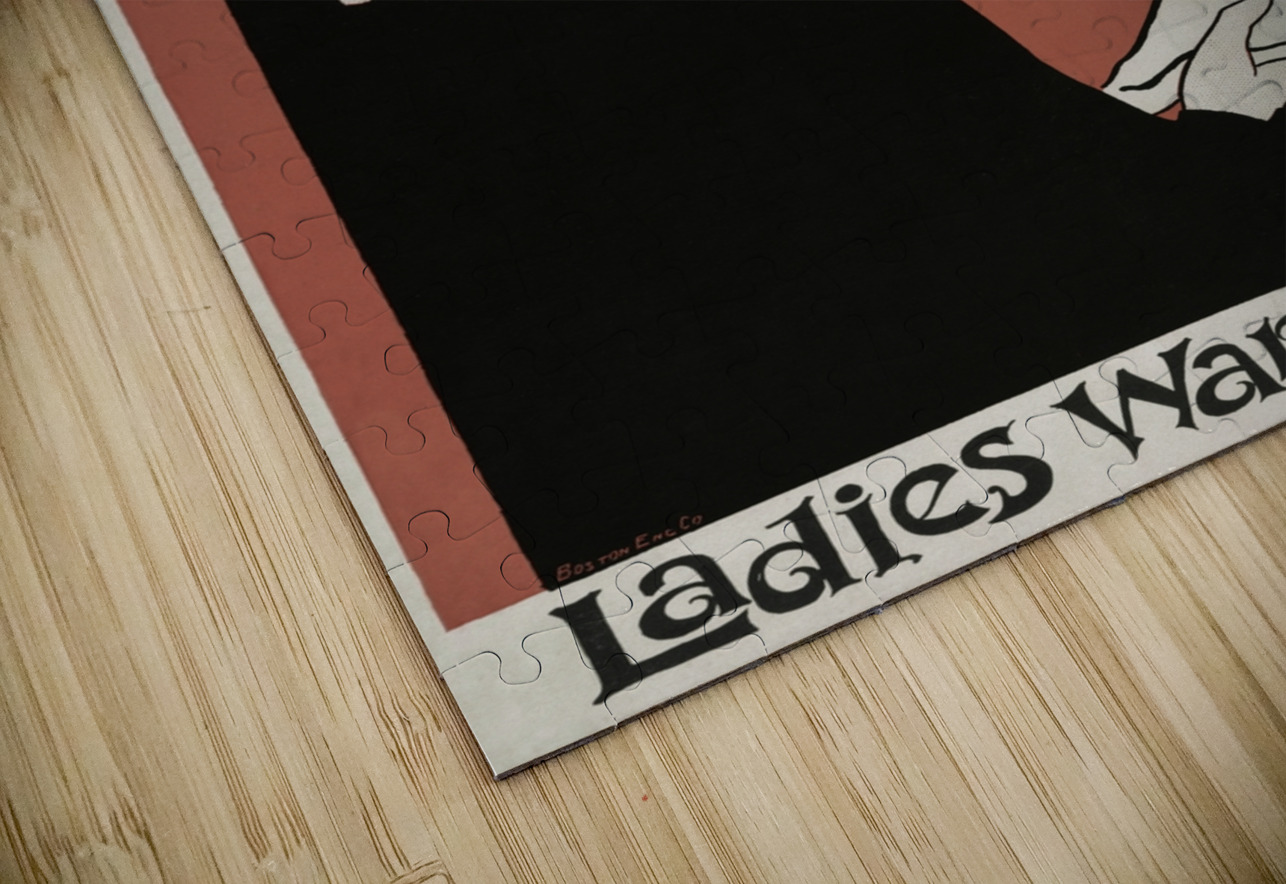 The Boston Sunday Herald 1895–1901 vintage poster of a woman reading a newspaper in art nouveau style by Ethel Reed.  IStockHistory com Puzzle