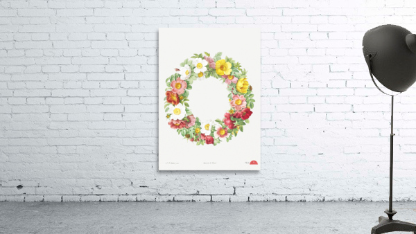Vintage floral wreath rose decoration Wall Preview
