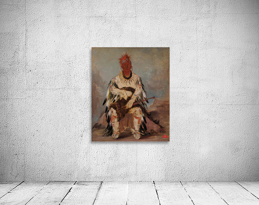 No-Wáy-Ke-Súg-Gah He Who Strikes Two At Once a Brave 1832 Wall Preview