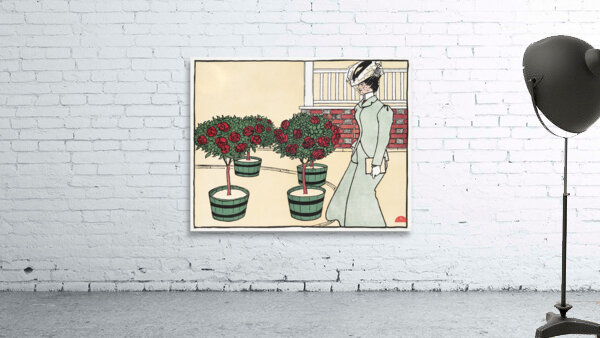 Woman in rose garden 1896  by Edward Penfield Wall Preview