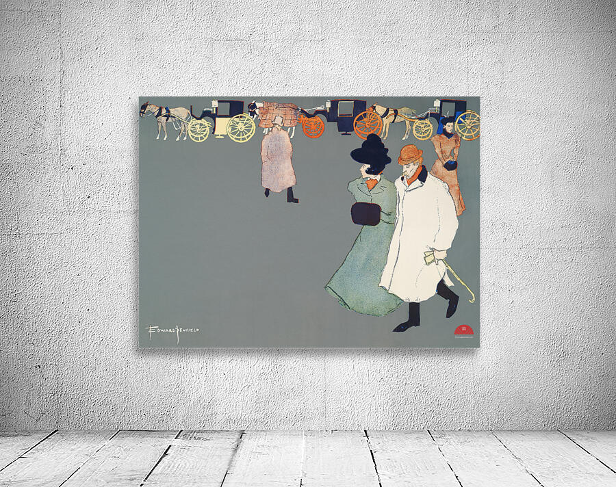 Man and woman on street ca. 1890-1907 by Edward Penfield Wall Preview