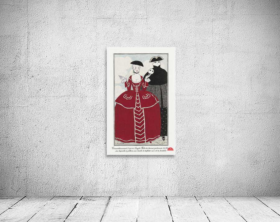 Costumes Parisiens No. 56: Travestissement dapr&egraves Longhi from Journal des Dames et des Modes 1913 fashion illustration  by George Barbier.  Wall Preview