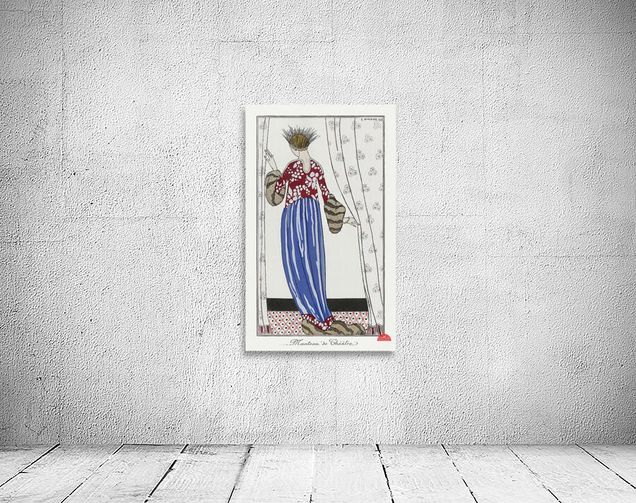 Costumes Parisiens No. 71: Manteau de Th&eacute&acirctre from Journal des Dames et des Modes 1913 fashion illustration by George Barbier.  Wall Preview