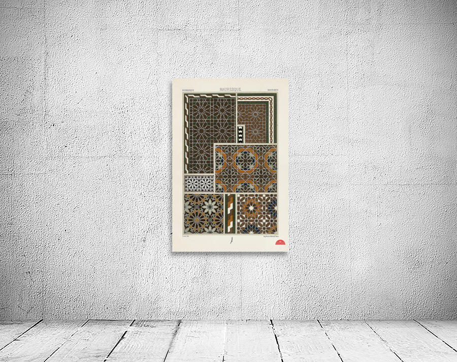 Moresque pattern. 1888 edition Lornement Polychrome by Albert Racine 1825–1893. Wall Preview