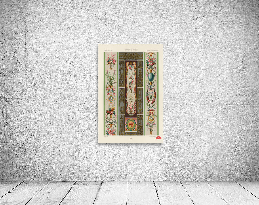 18th Century pattern. 1888 edition Lornement Polychrome by Albert Racine 1825–1893. Wall Preview