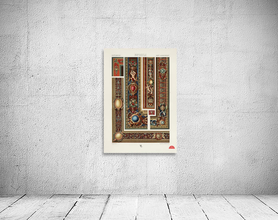 17th Century pattern. 1888 edition Lornement Polychrome by Albert Racine 1825–1893. Wall Preview
