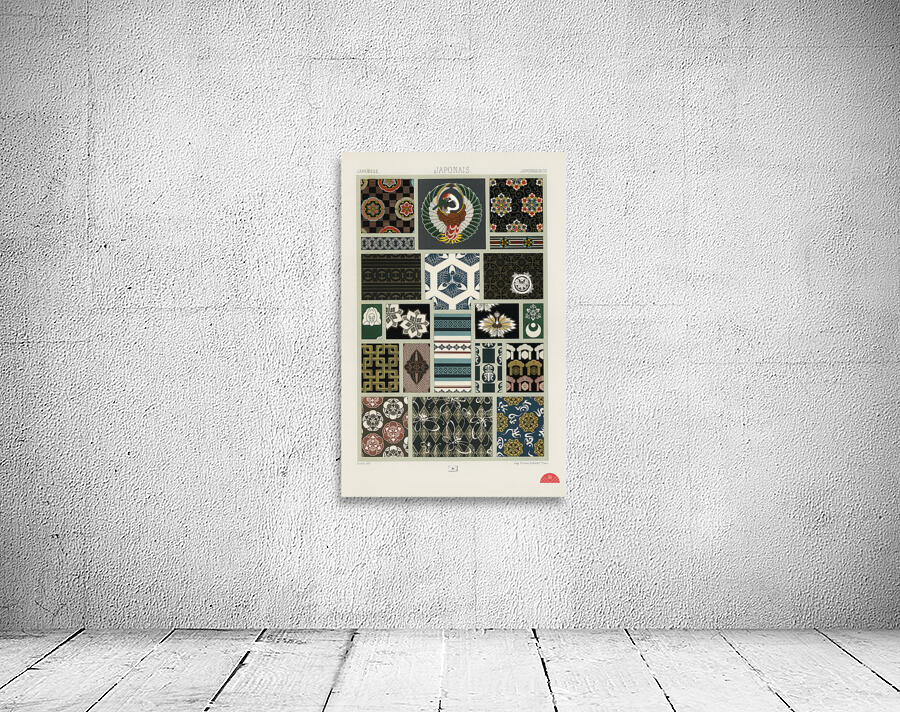 Japanese pattern. 1888 edition Lornement Polychrome by Albert Racine 1825–1893. Wall Preview