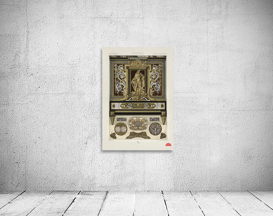 17th Century pattern. 1888 edition Lornement Polychrome by Albert Racine 1825–1893. Wall Preview