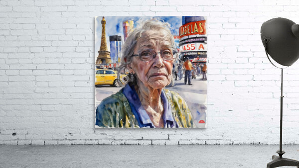 Watercolor “Only Me” By Bruce Lazarus Wall Preview