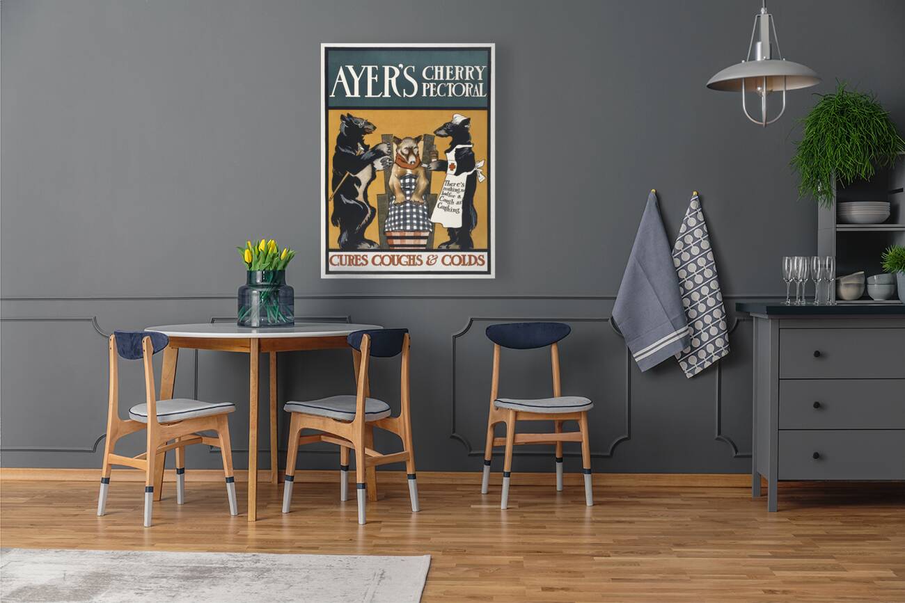 Vintage Ayers Cherry Pectoral Poster ca. 1890-1907 by Edward Penfield Reproduction