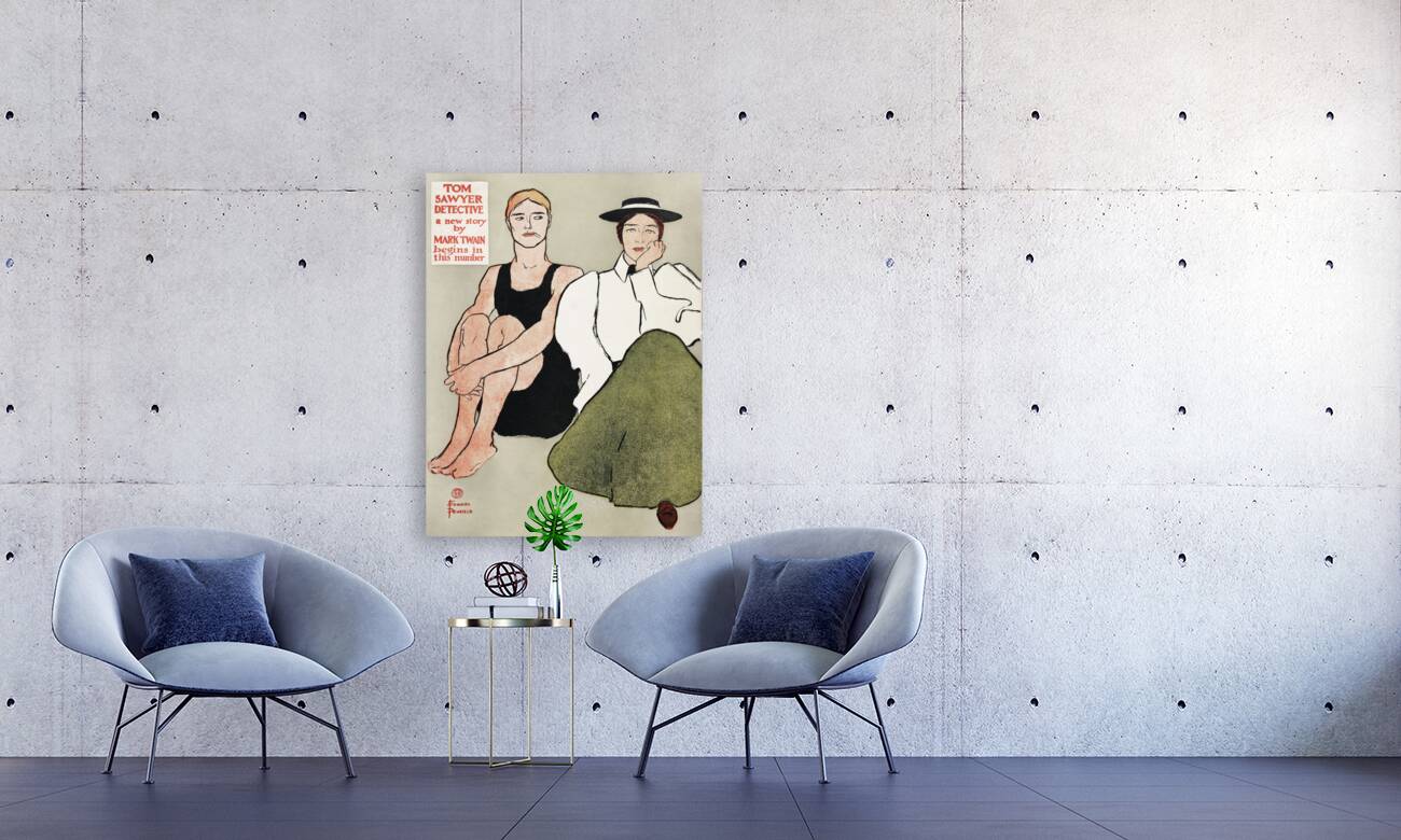 Two seated women 1896 by Edward Penfield Reproduction