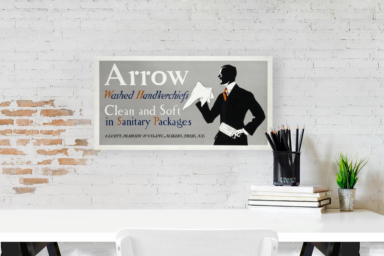 Arrow washed handkerchiefs ca. 1920 by Edward Penfield Reproduction