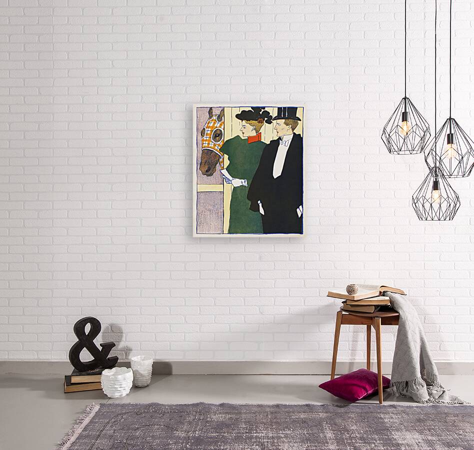 Woman holding a horse racing ticket 1895 by Edward Penfield Reproduction