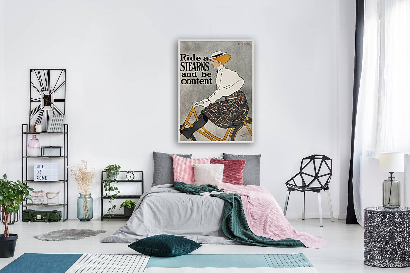 Ride a Stearns and be content 1896 by Edward Penfield Reproduction