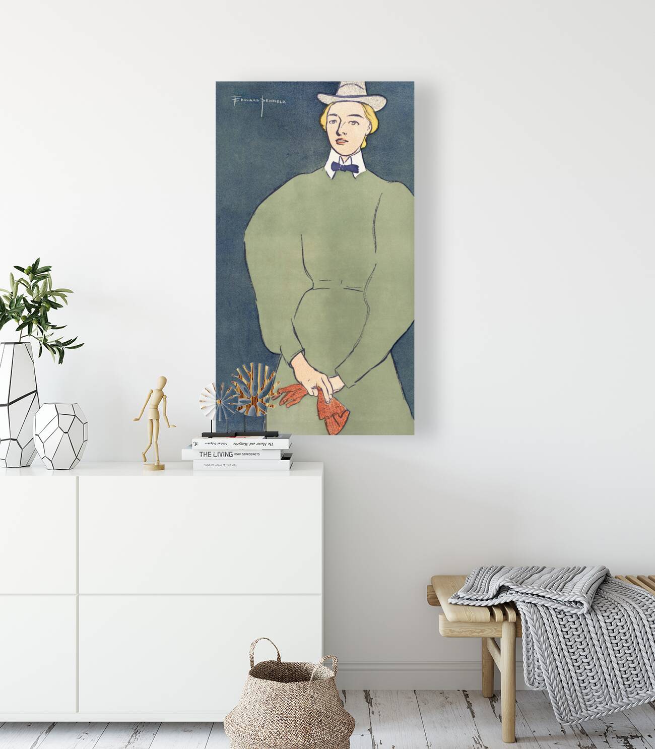 Woman holding gloves 1896 by Edward Penfield Reproduction