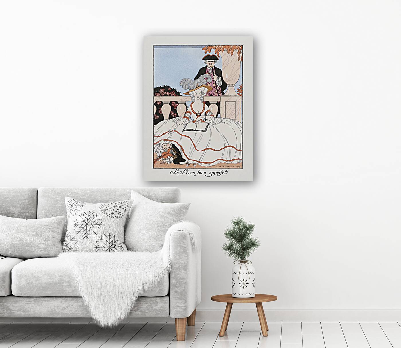 La Le&ccedilon bien apprise 1919 fashion illustration  by George Barbier.  Reproduction