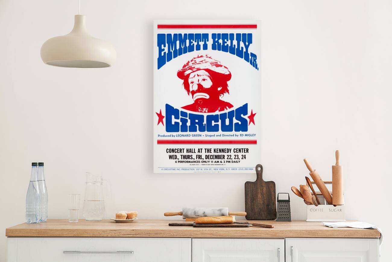 Emmett Kelly Jr. Circus 1860-1930 1905–1970 Artcraft Lithograph Poster Reproduction