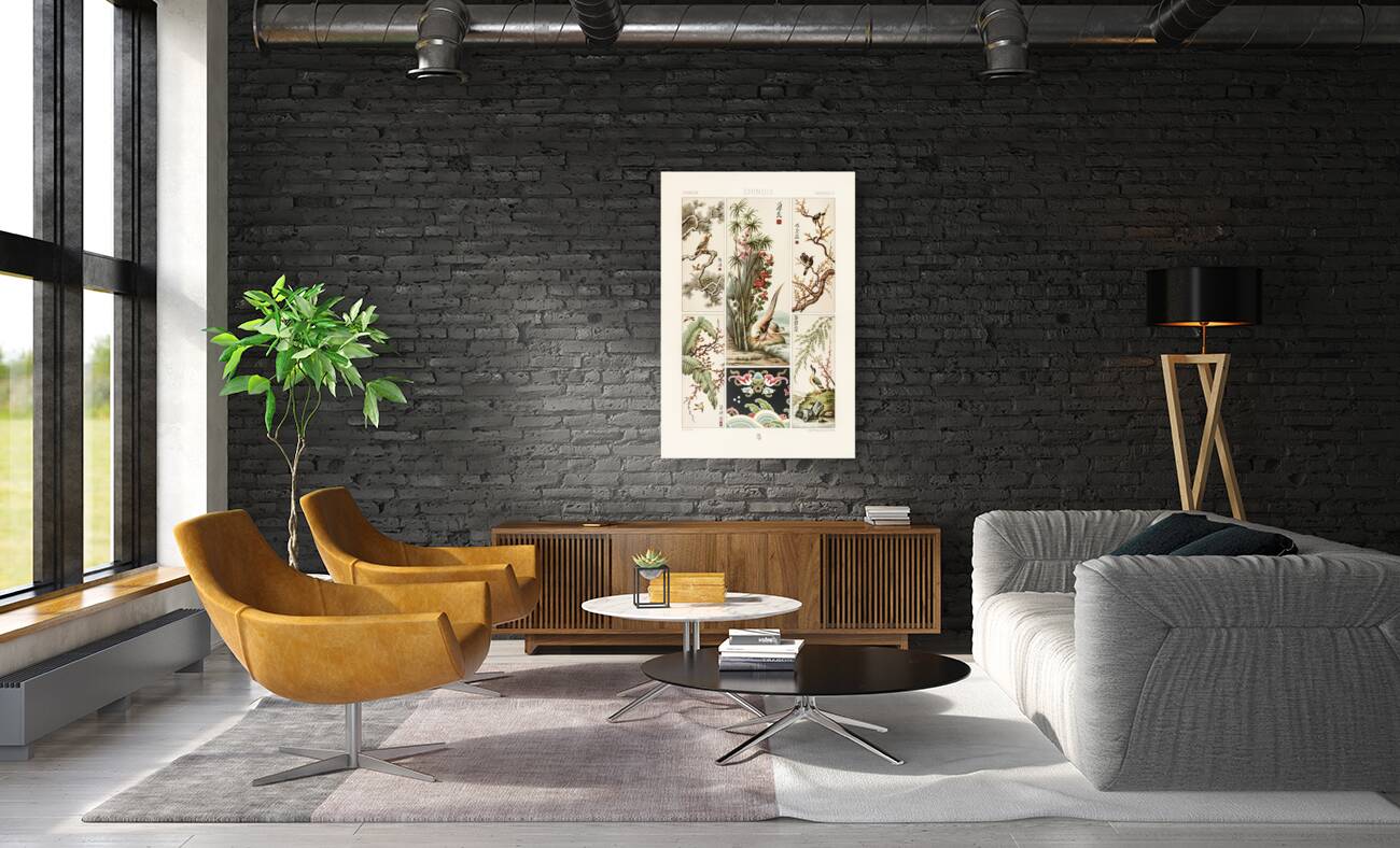 Chinese pattern. 1888 edition Lornement Polychrome by Albert Racine 1825–1893. Reproduction