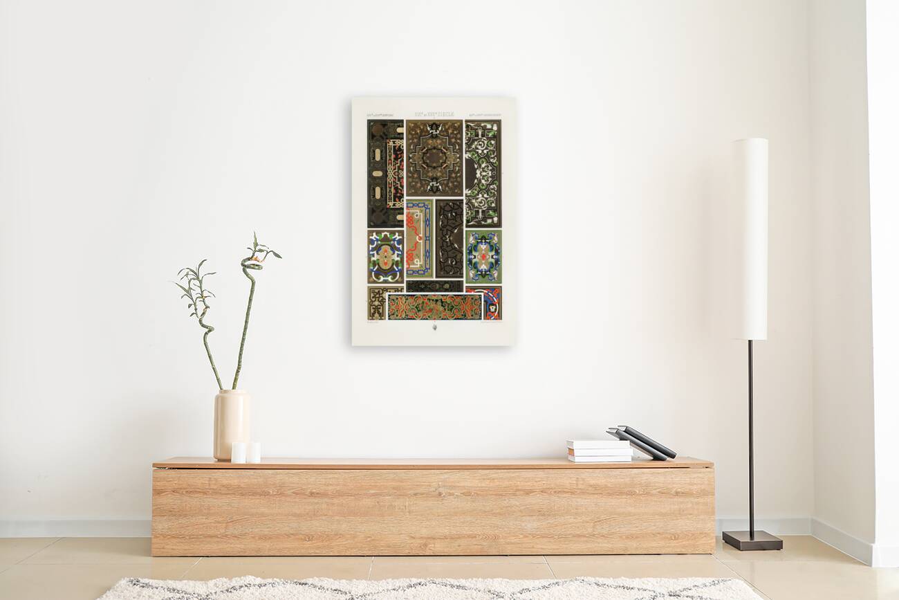 16th and 17th Century pattern. 1888 edition Lornement Polychrome by Albert Racine 1825–1893. Reproduction