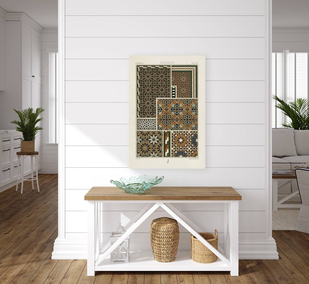 Moresque pattern. 1888 edition Lornement Polychrome by Albert Racine 1825–1893. Reproduction