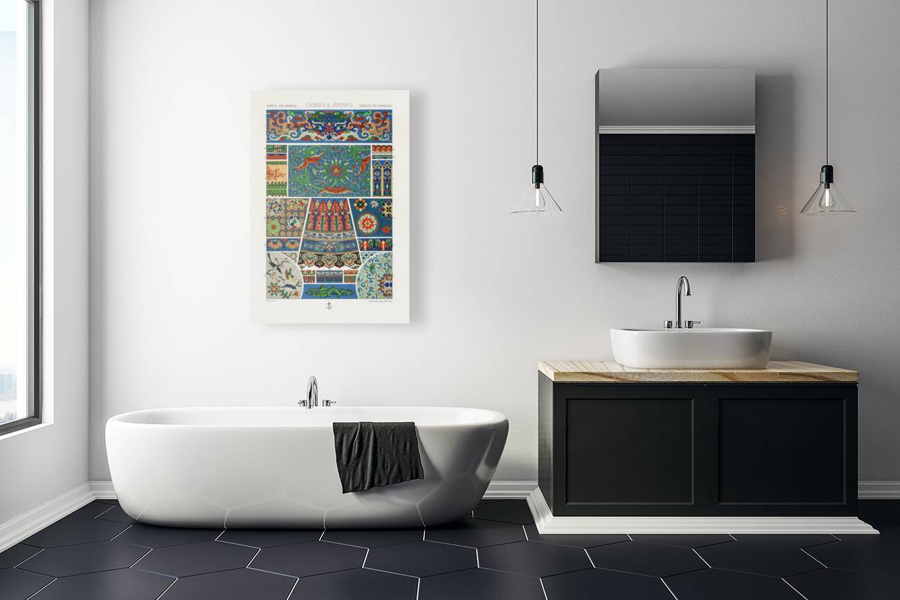 Chinese and Japanese pattern Lornement Polychrome 1888 by Albert Racinet 1825-1893. 1888 edition. Reproduction