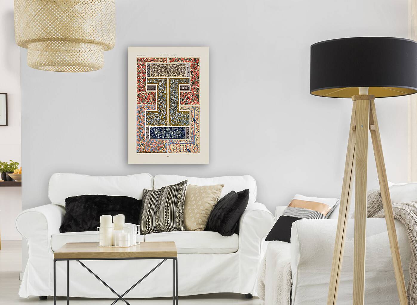 Middle-Ages pattern. 1888 edition Lornement Polychrome by Albert Racine 1825–1893. Reproduction