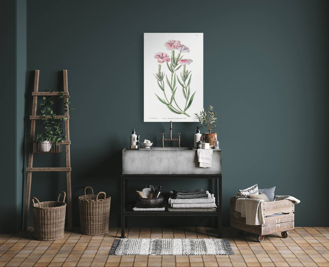 Prince Bisignanos tree pink from Edwards Botanical Register 1829-1847  by Sydenham Edwards John Lindley and James Ridgway. Reproduction