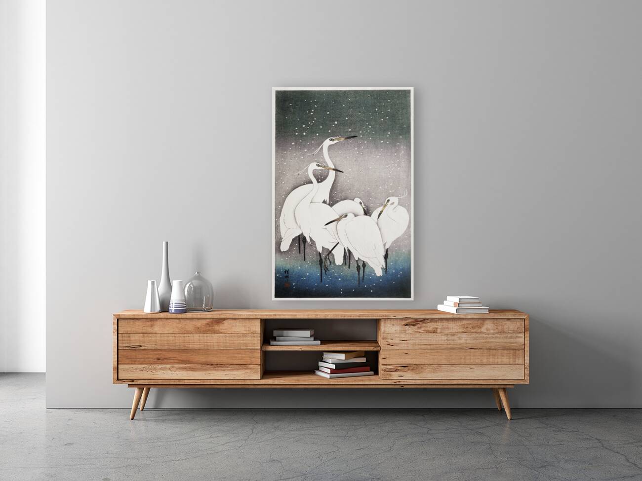 Group of Egrets 1925 - 1936 by Ohara Koson 1877-1945. Reproduction